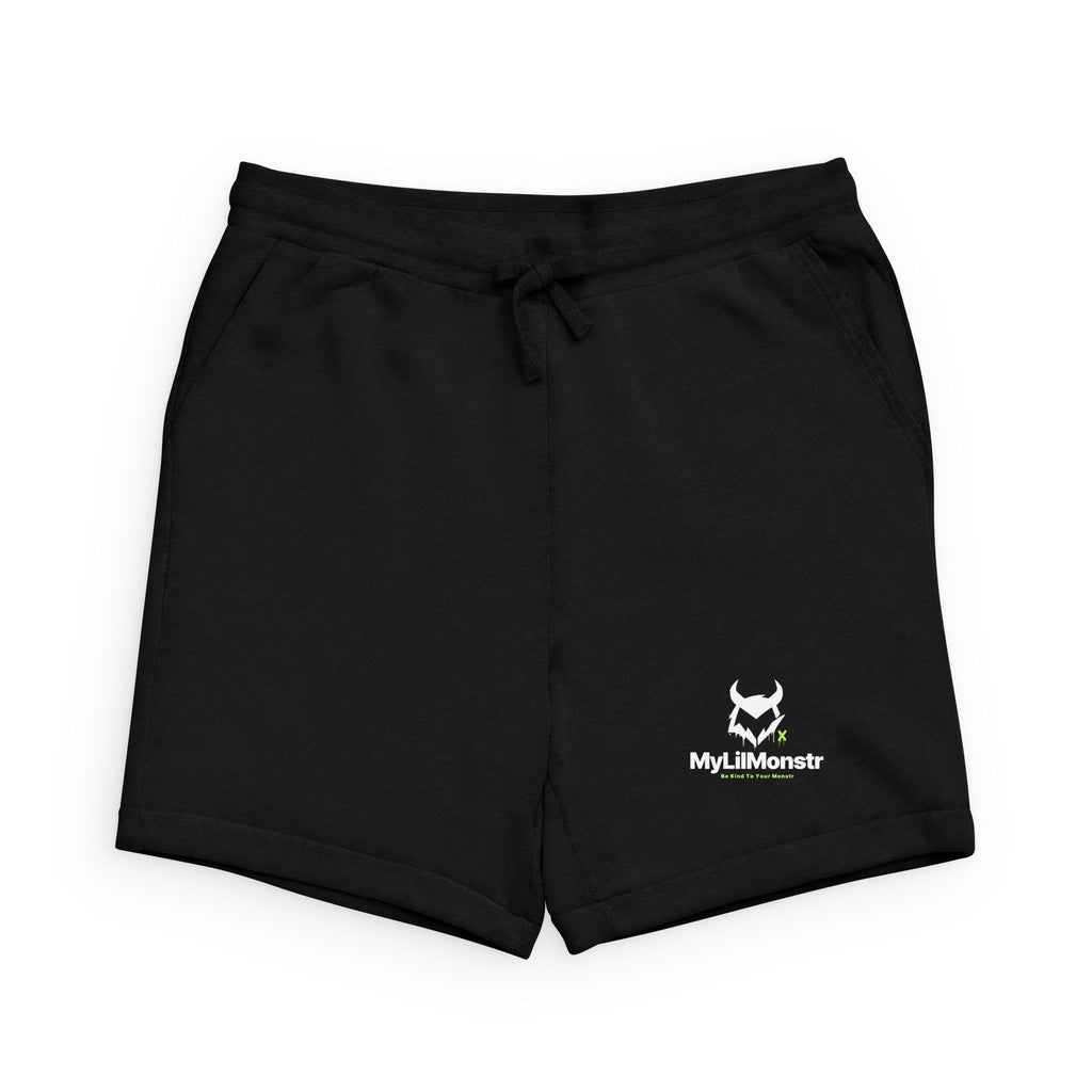 MyLilMonstr Logo Sweatshorts — Black Cozy Fleece Lounge Shorts